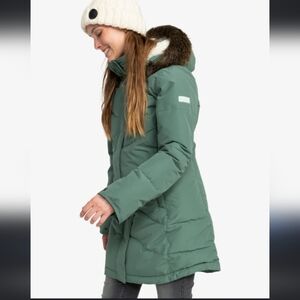 roxy ellie cold weather jacket womens puffer winter coat Xs Dryflight Tech New